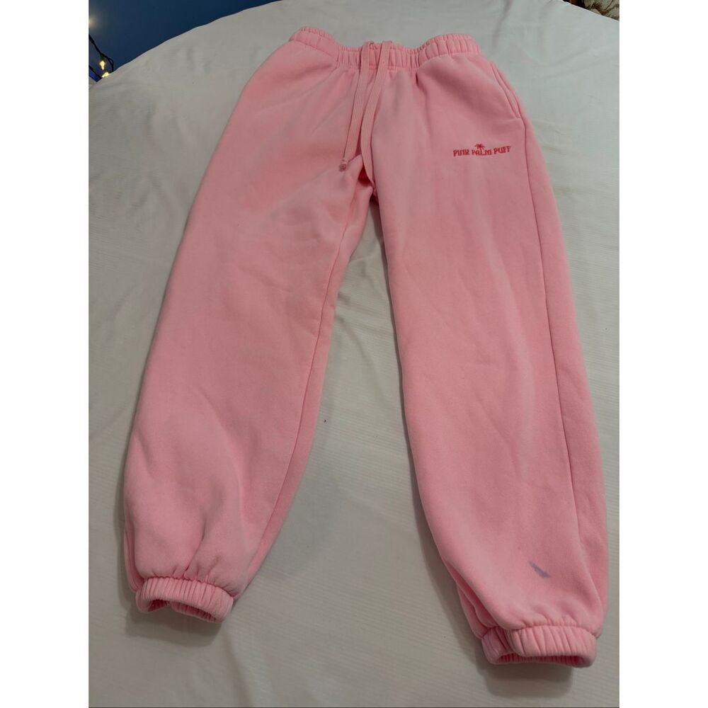 Pink Palm Puff Blush Pink Sweatpants Size ST Small Tall